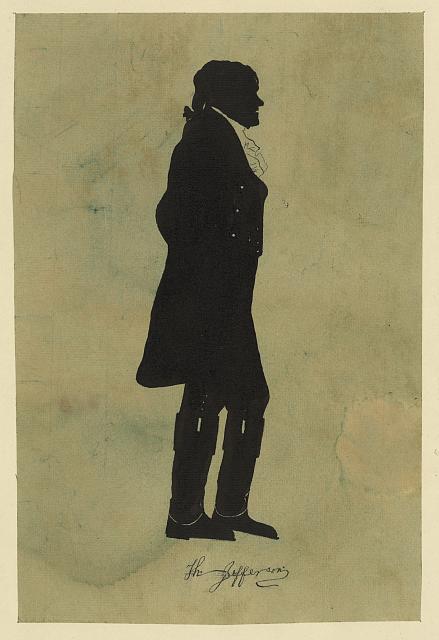 Silhouette of Thomas Jefferson, full length 