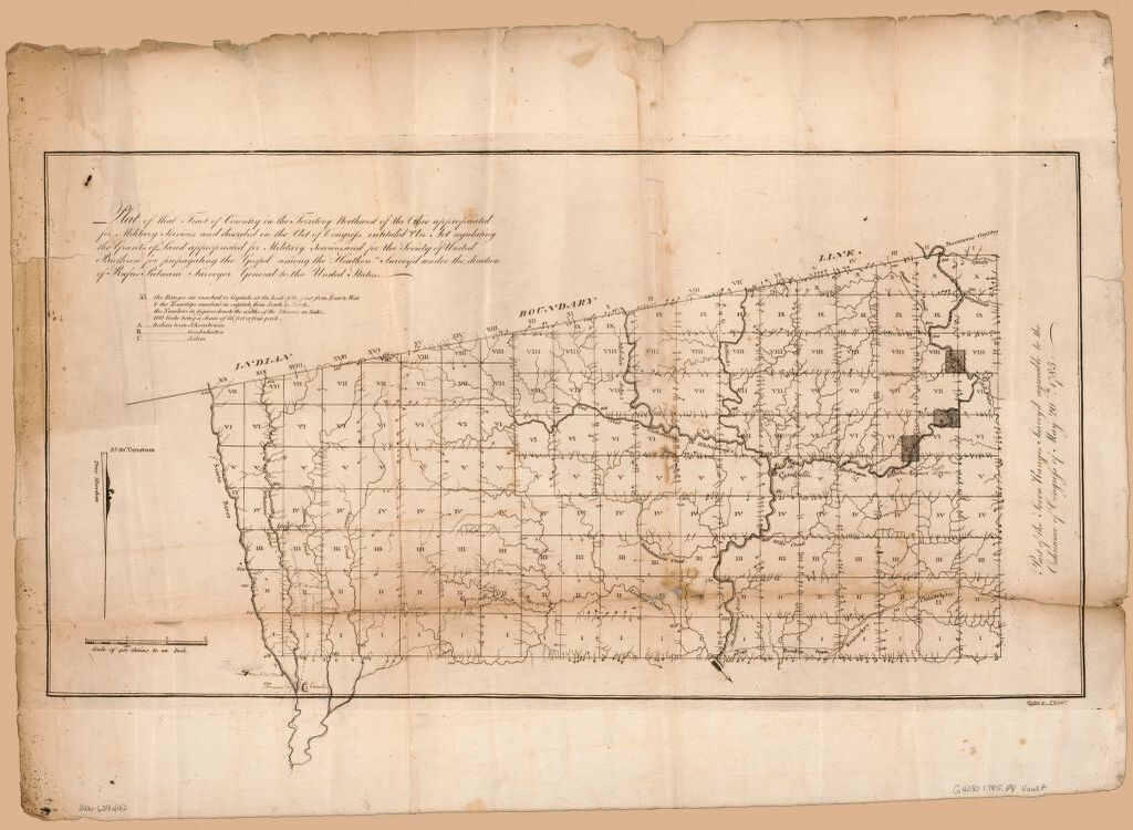 A plat map of a portion of Ohio from 1798
